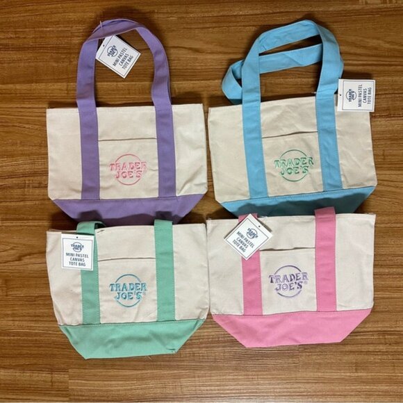 Trader Joe’s Mini Pastel Totes - Green - Picture 2 of 3